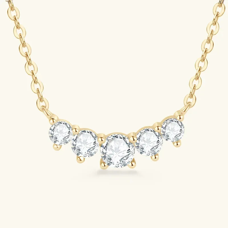 D Color 0.58cttw Smile Moissanite Diamond Pendants Necklaces for Women 925 Sterling Silver Chain Trendy Luxury Fine Jewelry Gift