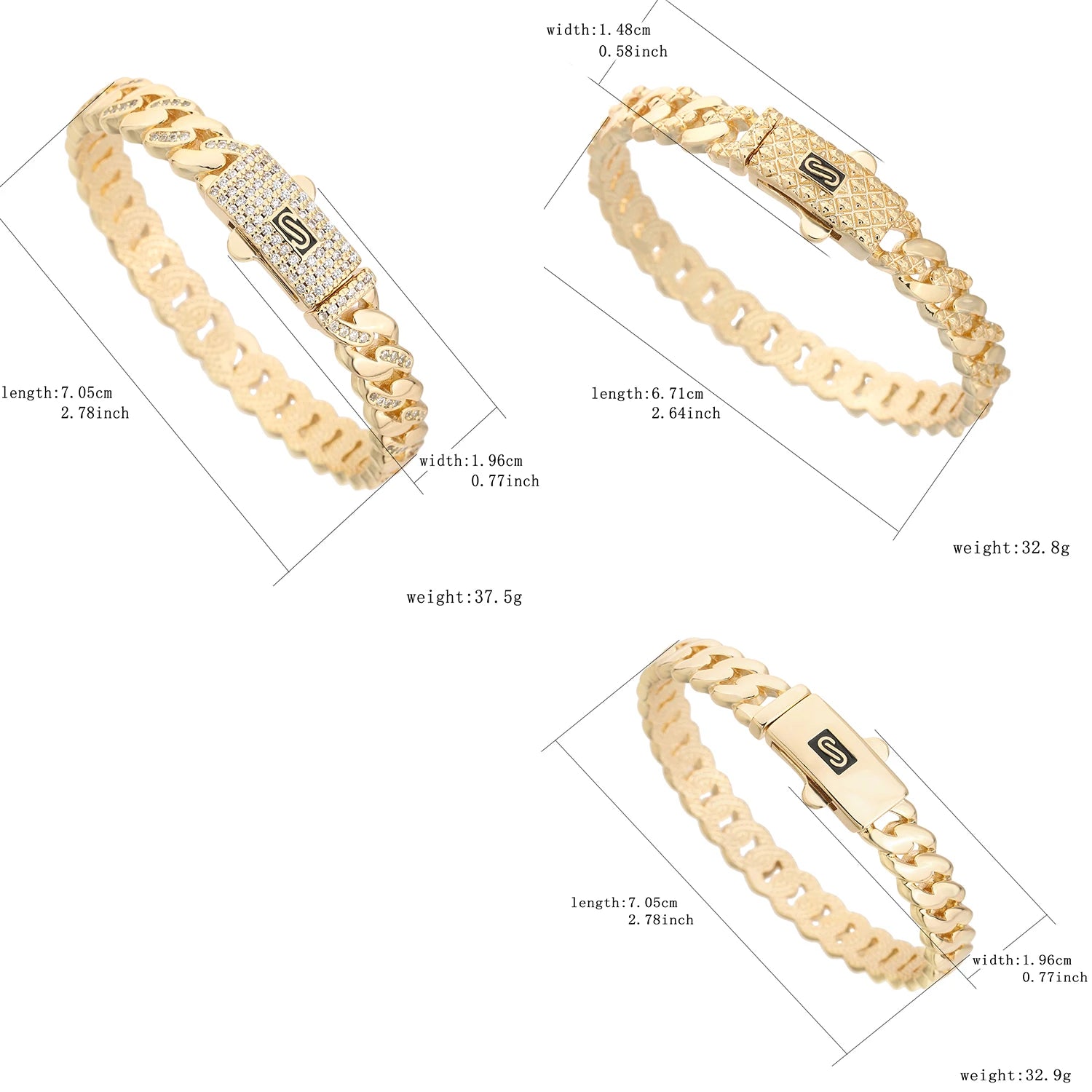 New Monaco bracelet 14K gold-plated luxury jewelry for men and women to send girlfriend mother high-end bracelet